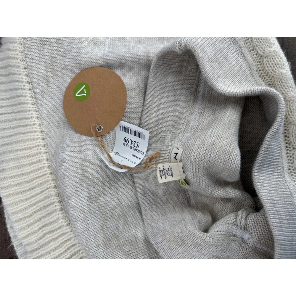 Akini‎ Knit Sweater Skirt Womens Small Cream Oatmeal Wool Blend Ruffle Hem Boho